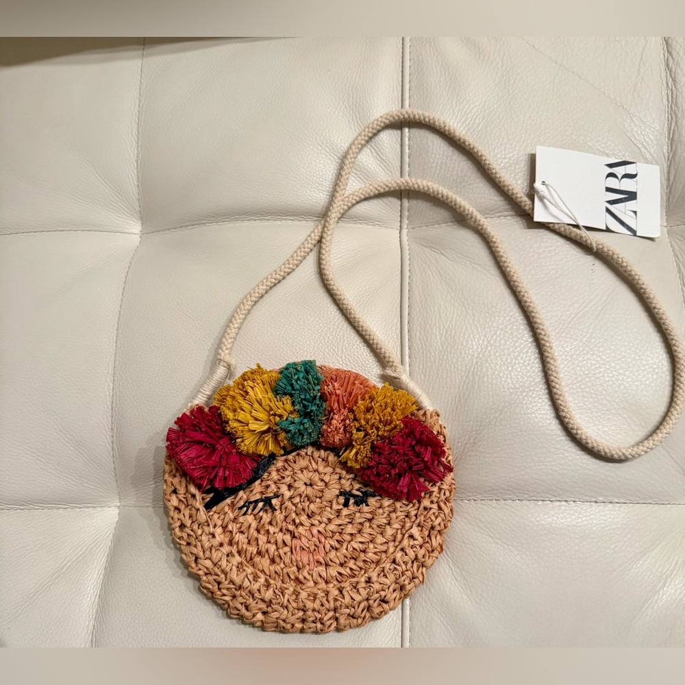 Zara Kids Frida Kahlo Inspired Raffia Bag NWT